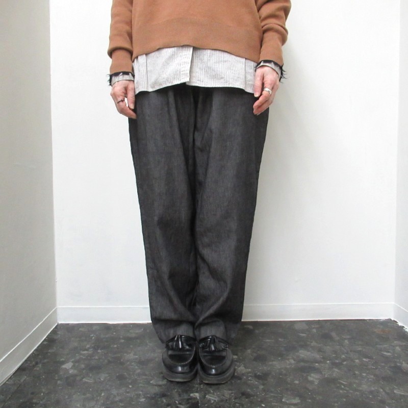 DAYS-sohi-  麻リッチデニムテーパードパンツ /BK09 【日本製】